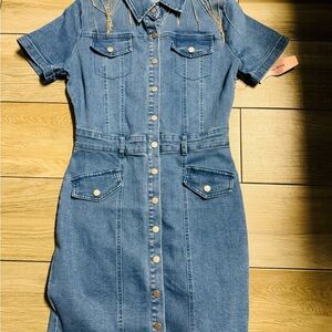 Denim Button-Down Dress